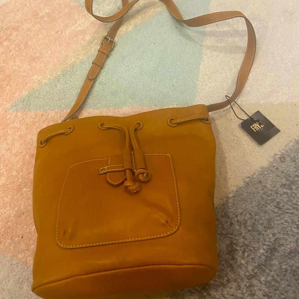 Leather Frye bag with tags still on